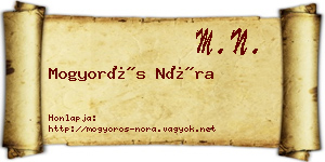 Mogyorós Nóra névjegykártya